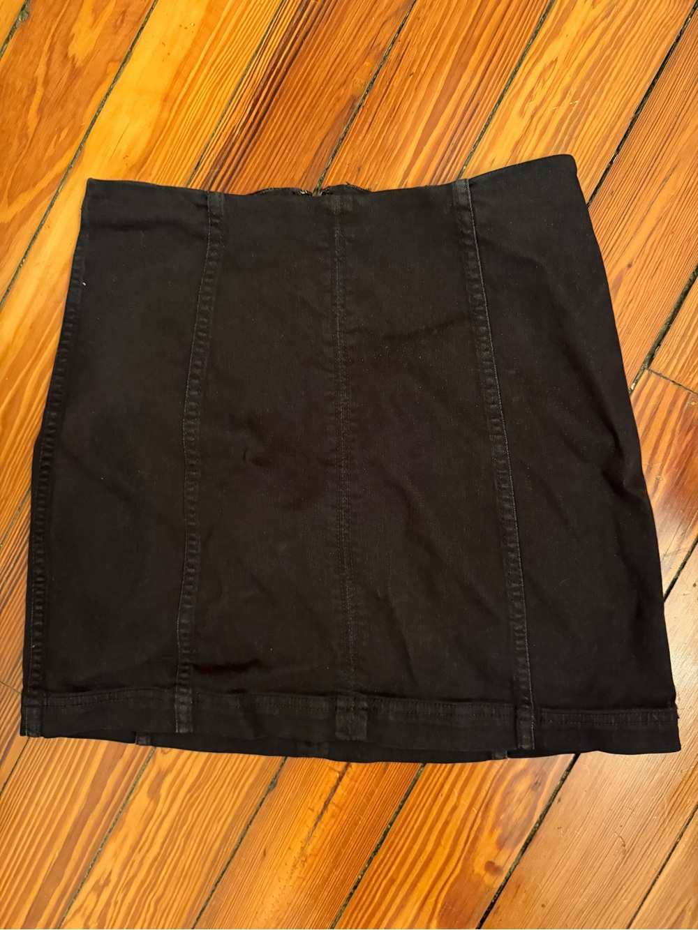 Free People Black Mini Skirt with Panel Seams